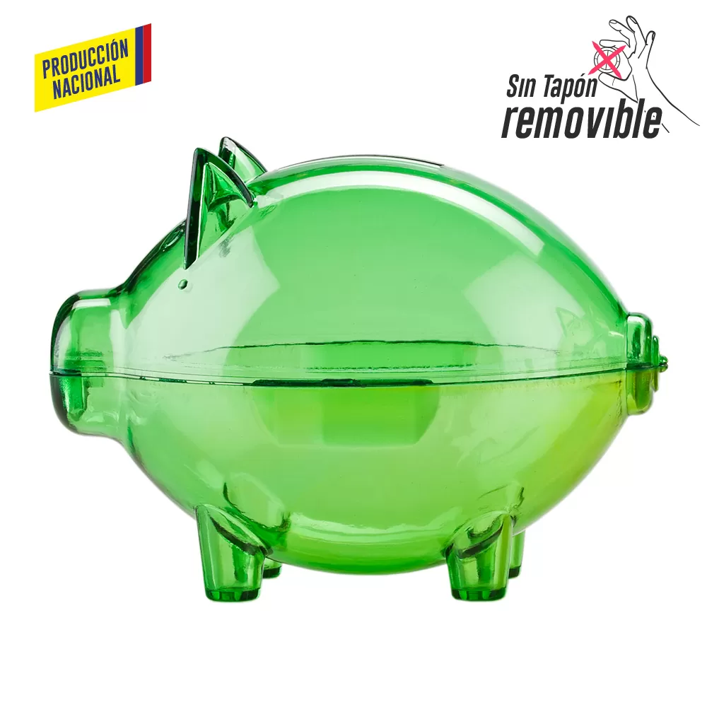 Alcancia Mini Cerdito Cristal Producción Nacional 5