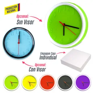 RELOJ DE PARED COLORS 8211 PRODUCCION NACIONAL