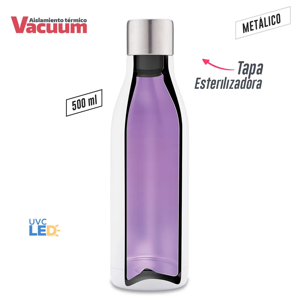 Botilito Metálico UV-C Clean 500ml 2
