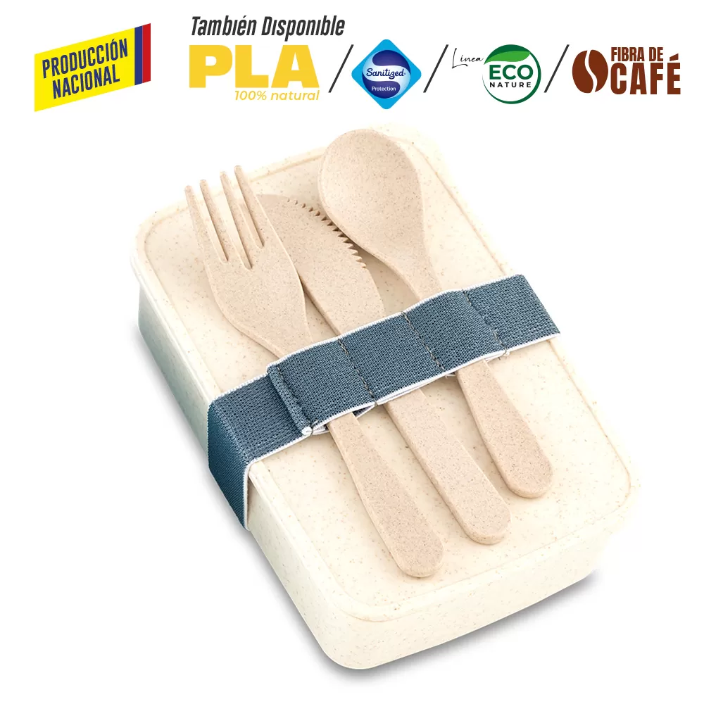 Portacomidas con Cubiertos Eco Square II -Prod Nal 1