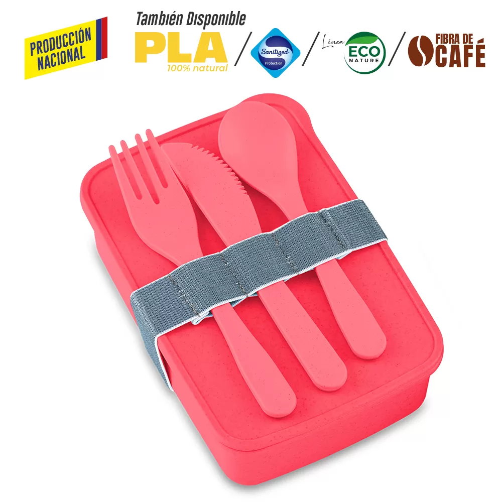 Portacomidas con Cubiertos Eco Square II -Prod Nal 2